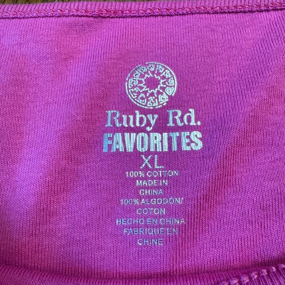 Ruby Rd Fuchsia Button Up Top and Tank Womens 16 XL Eyelet Coastal Cottagecore - Picture 8 of 9